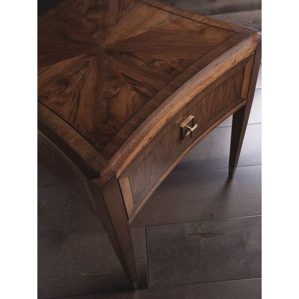 Side Tables Chiavari Square End Table - Rich Clear Dark Brown