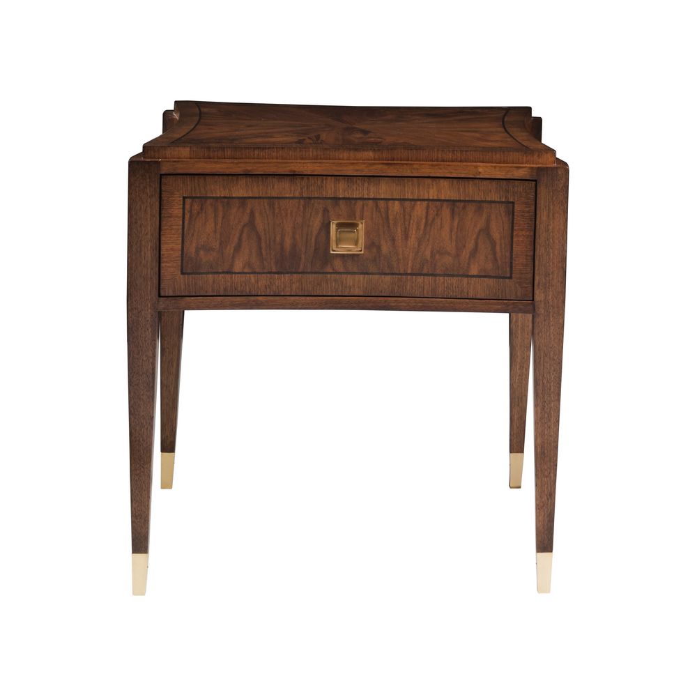 Side Tables Chiavari Square End Table - Rich Clear Dark Brown