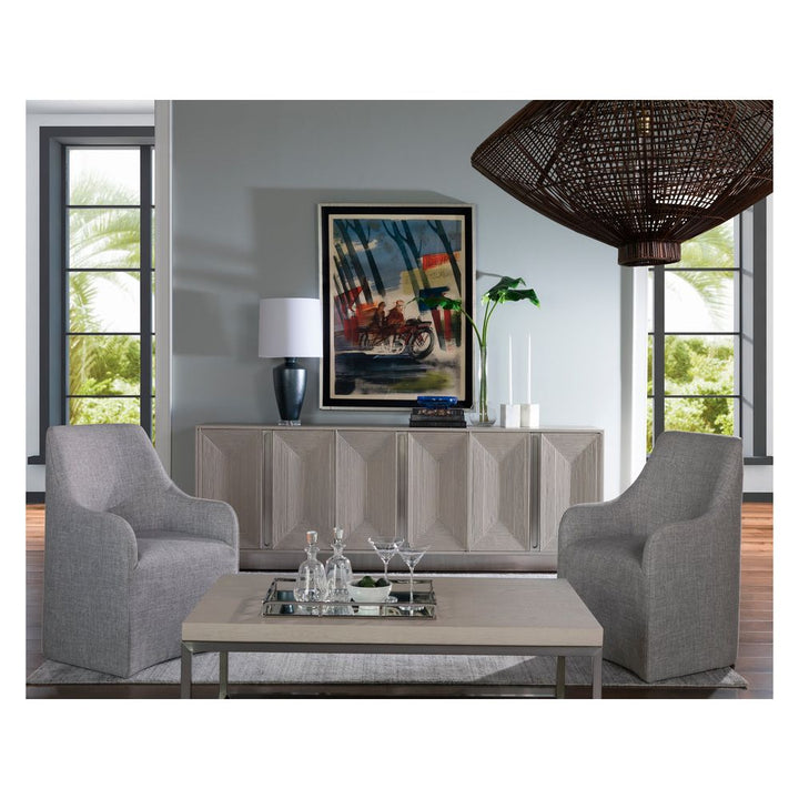 Gradient Long Media Console - Antiqued White