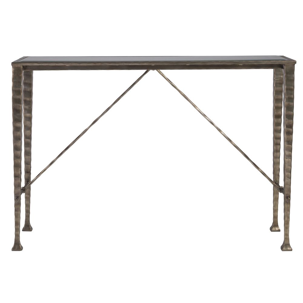 Console Tables Cortona Console With Glass Top - Natural Iron