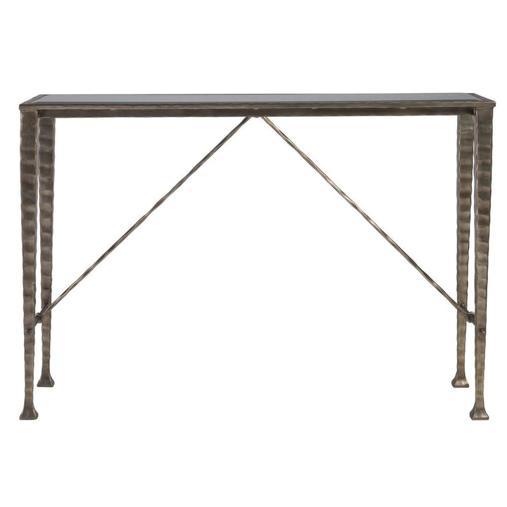 Console Tables Cortona Console With Glass Top - Natural Iron