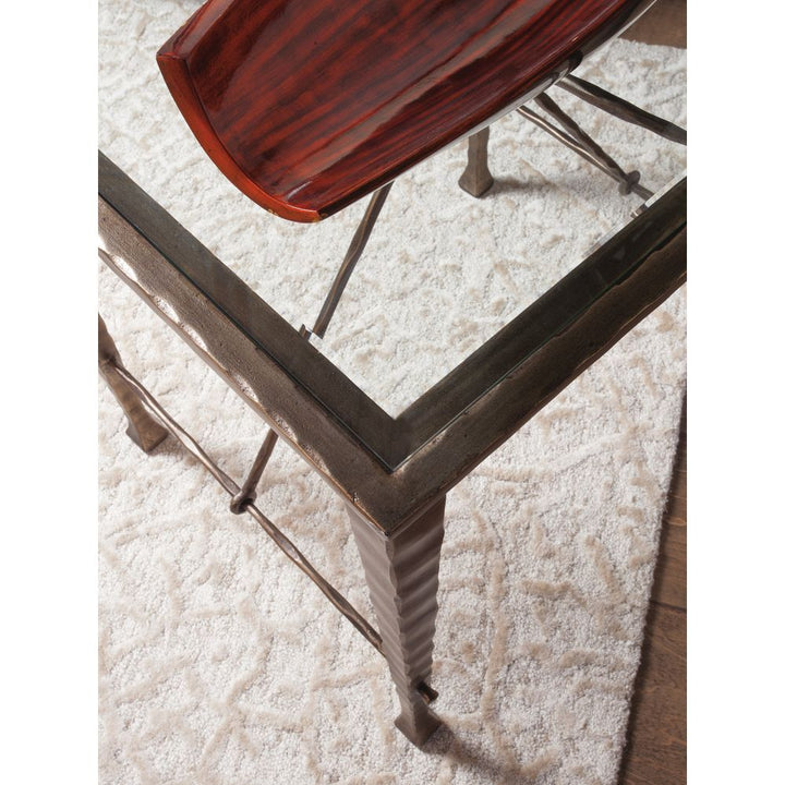 Console Tables Cortona Console With Glass Top - Natural Iron