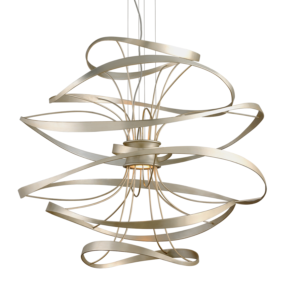 Chandeliers Calligraphy Chandelier - Silver Leaf 2 Lights