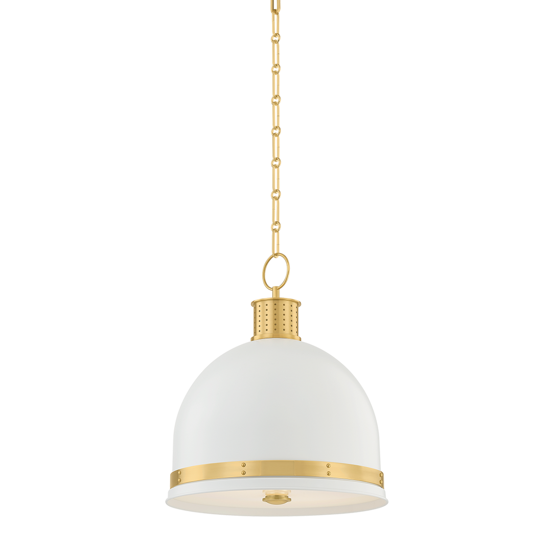 Briscoe Pendant - Aged Brass / Soft White