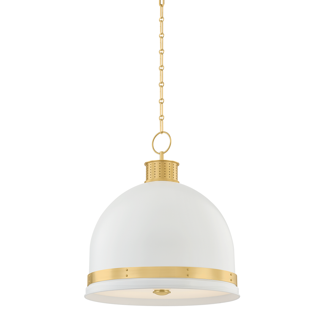 Briscoe Pendant - Aged Brass / Soft White