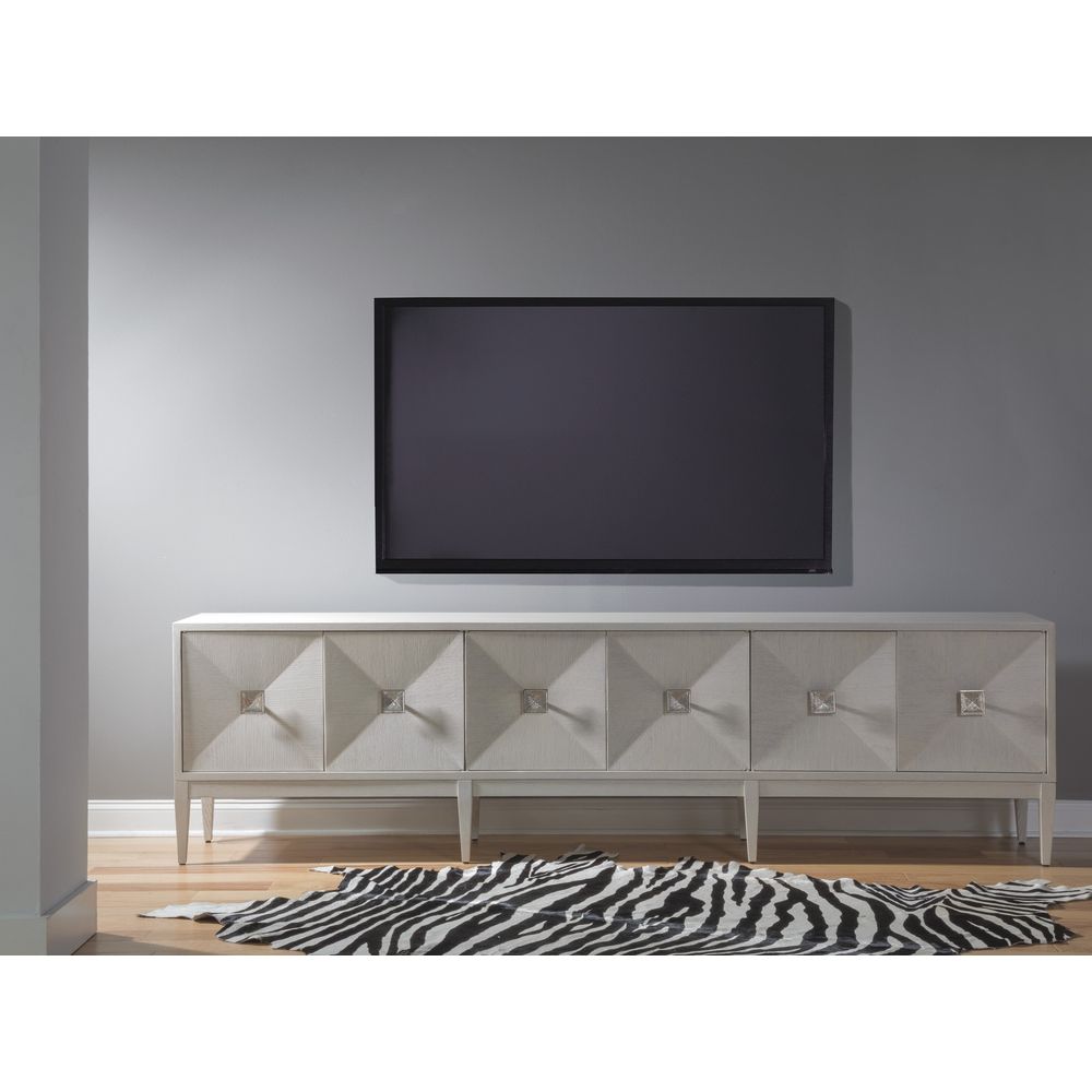 Logan Convertible Long Media Console/Buffet - Antiqued White