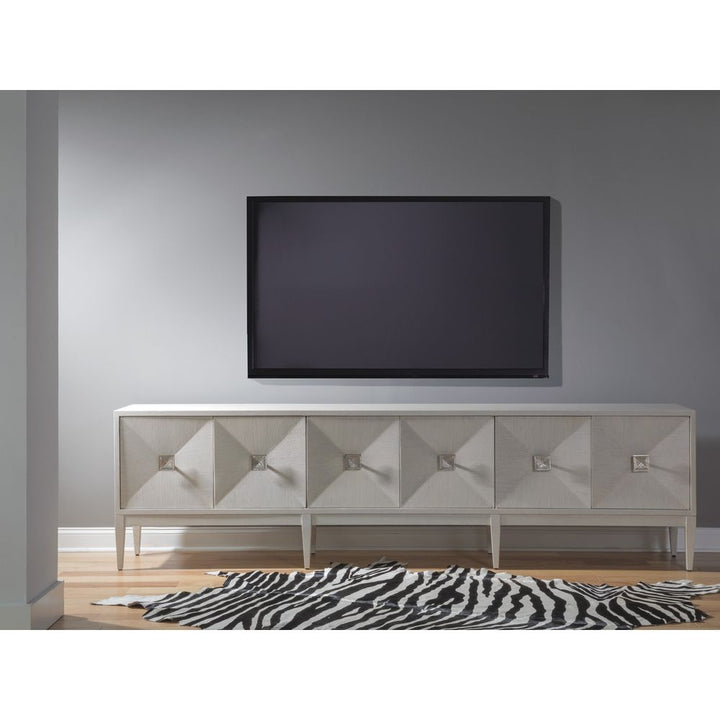 Logan Convertible Long Media Console/Buffet - Antiqued White