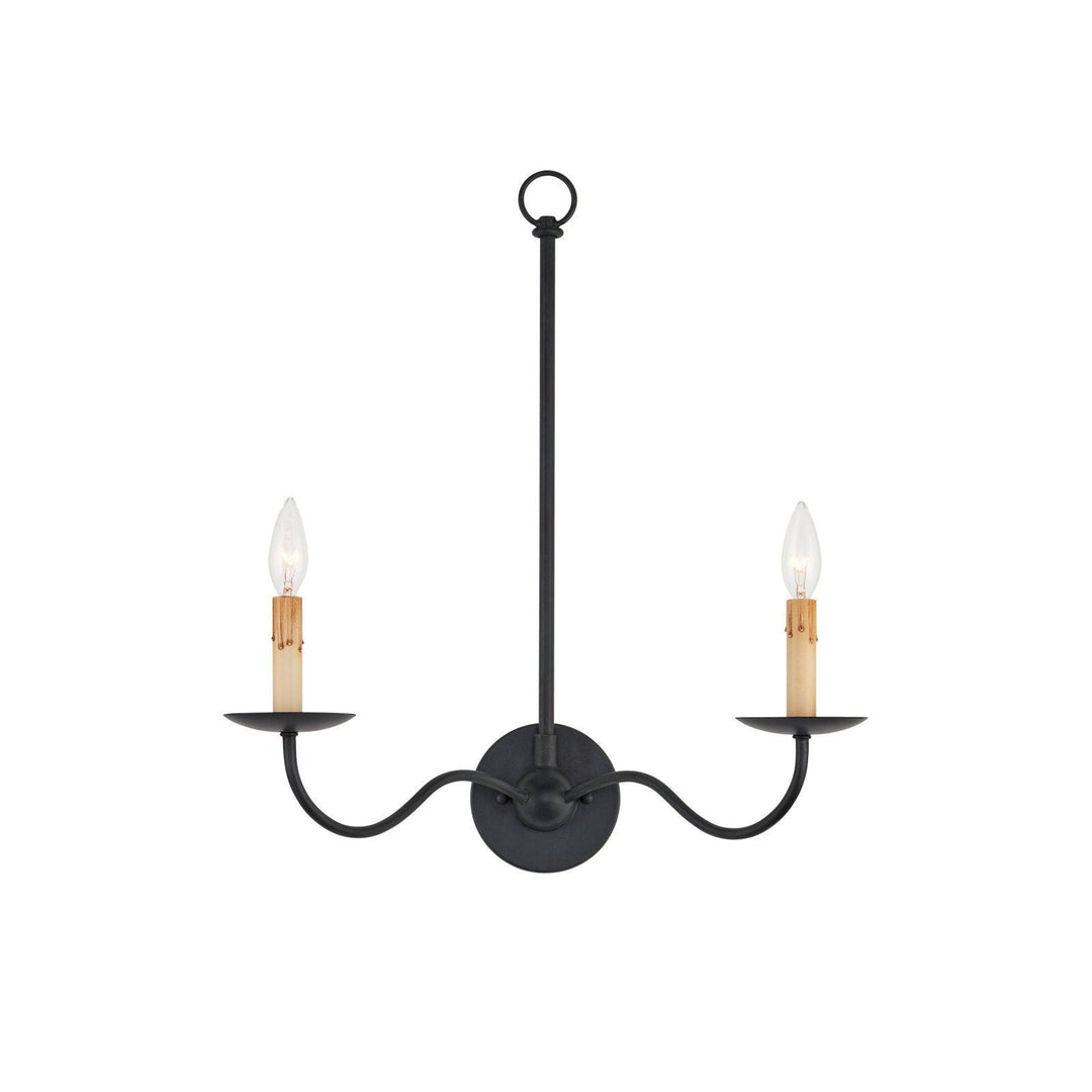 Saxon Double-Light Black Wall Sconce