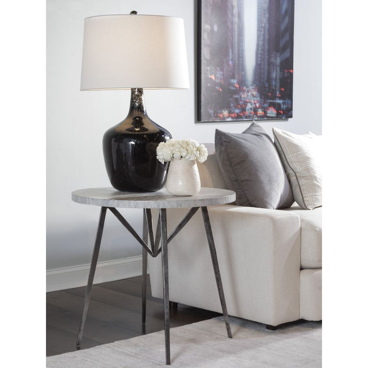 Side Tables Alfie Round End Table - Creamy White