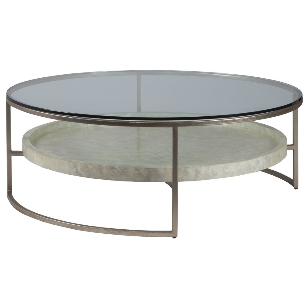 Coffee Tables Cumulus Capiz Large Round Cocktail Table - Champagne