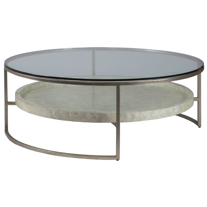 Coffee Tables Cumulus Capiz Large Round Cocktail Table - Champagne