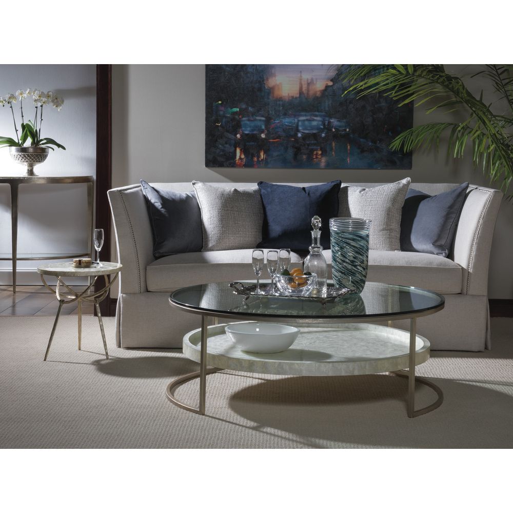 Coffee Tables Cumulus Capiz Large Round Cocktail Table - Champagne