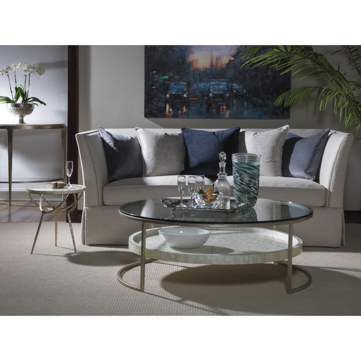 Coffee Tables Cumulus Capiz Large Round Cocktail Table - Champagne