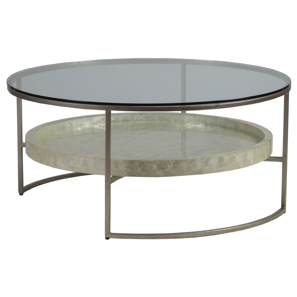 Coffee Tables Cumulus Capiz Round Cocktail Table - Champagne
