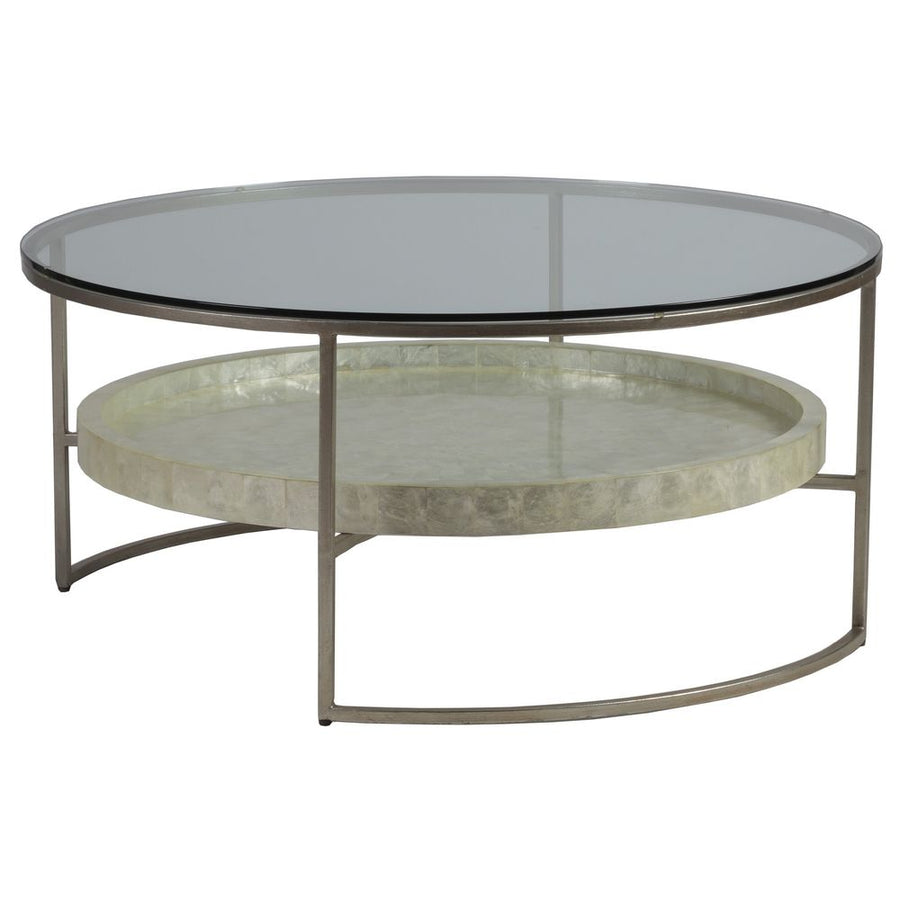 Coffee Tables Cumulus Capiz Round Cocktail Table - Champagne