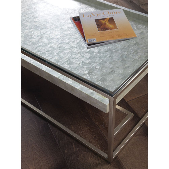Coffee Tables Cumulus Capiz Large Rectangular Cocktail Table - Champagne