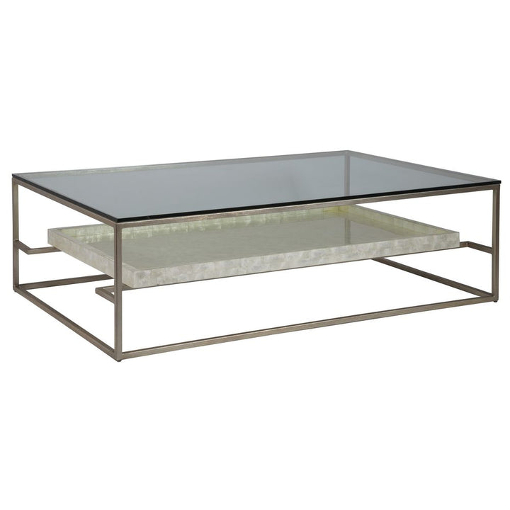 Coffee Tables Cumulus Capiz Large Rectangular Cocktail Table - Champagne