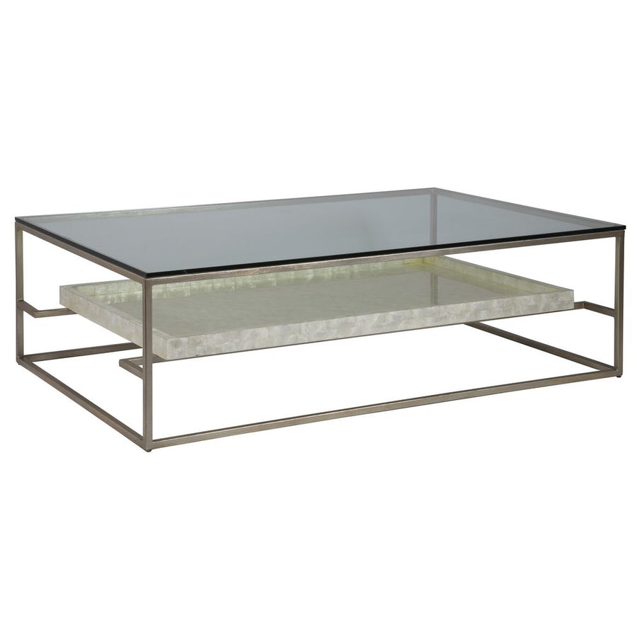 Coffee Tables Cumulus Capiz Large Rectangular Cocktail Table - Champagne