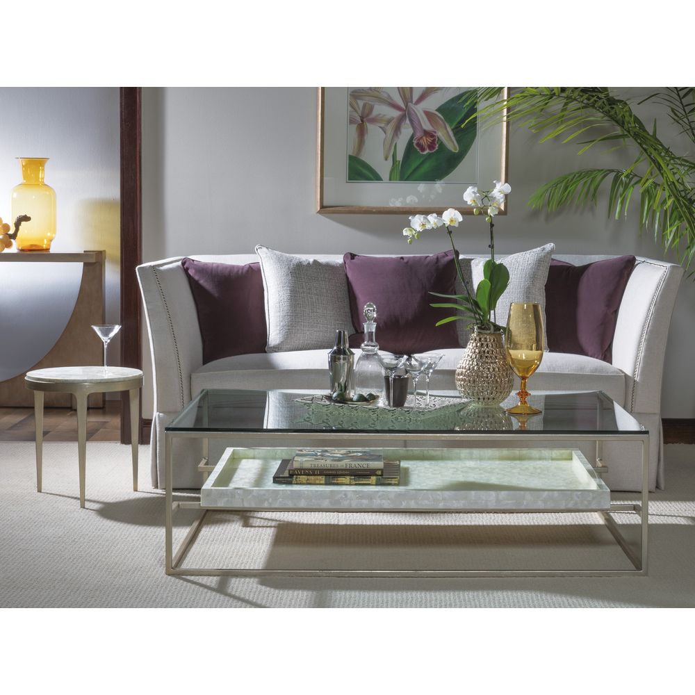 Coffee Tables Cumulus Capiz Large Rectangular Cocktail Table - Champagne