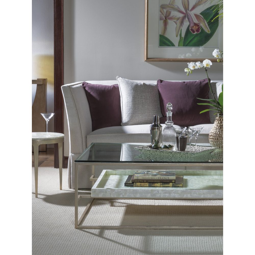 Coffee Tables Cumulus Capiz Large Rectangular Cocktail Table - Champagne