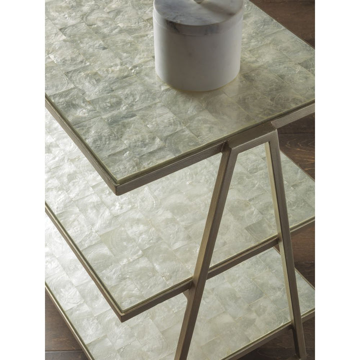 Side Tables Cumulus Capiz Triangular Tier Table - Champagne