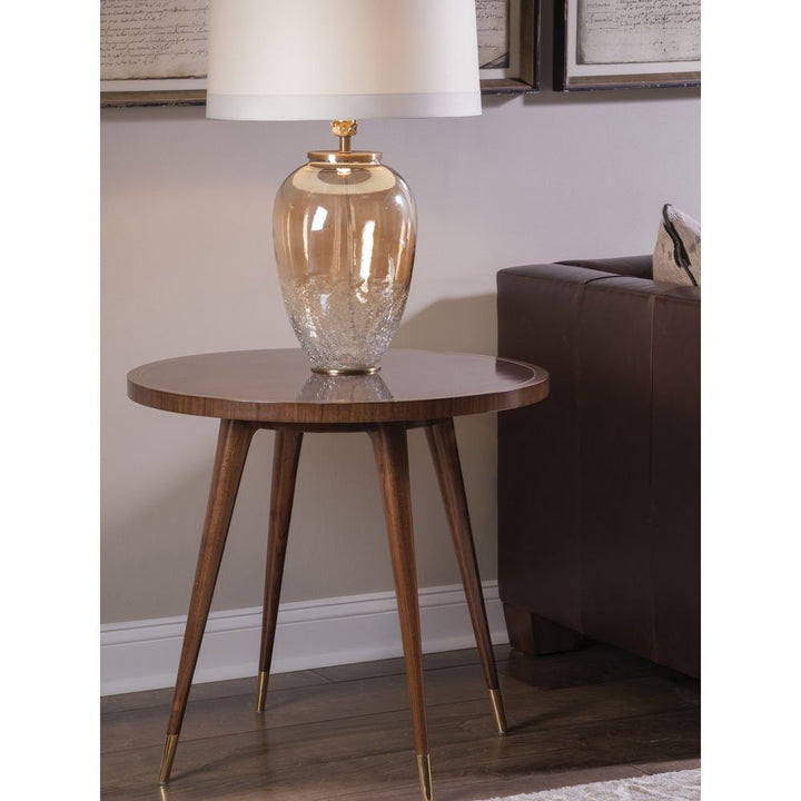 Side Tables Marlowe Round End Table - Rich Clear Dark Brown
