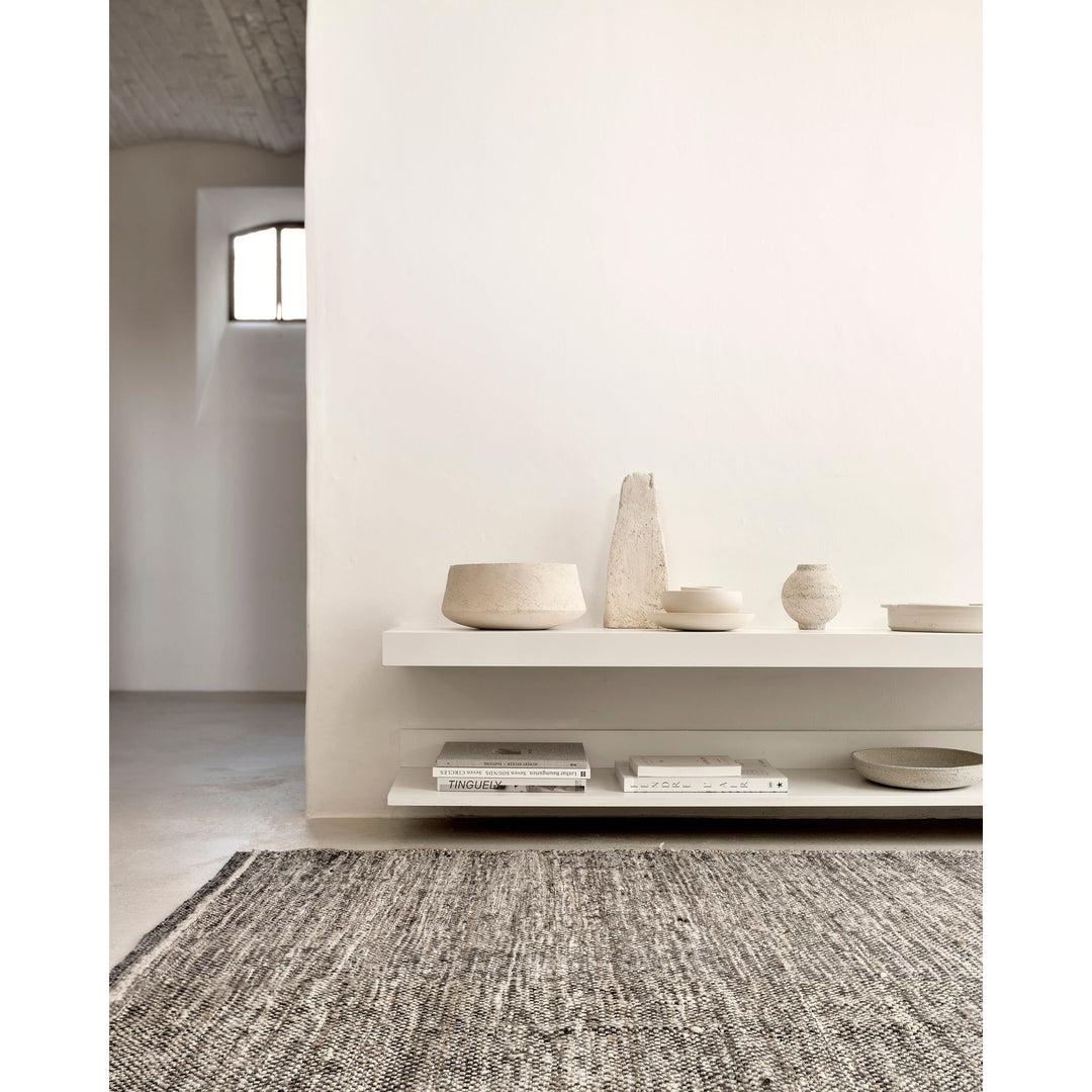 Checked Kilim Rug - Grey