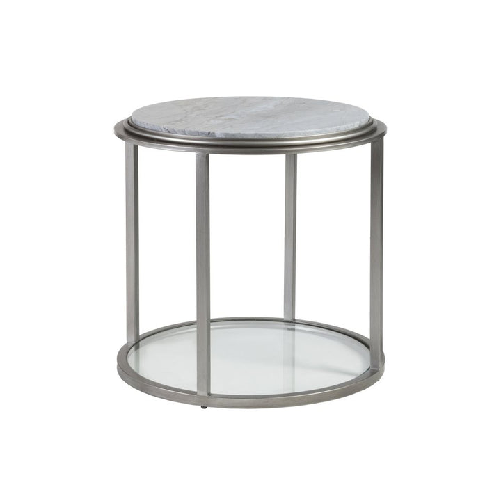 Side Tables Treville Round End Table - Silver Leaf