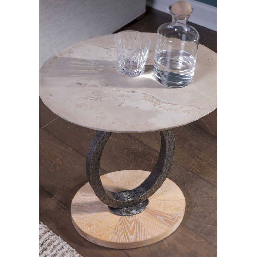 Side Tables Clement Oval Spot Table - Antique Aged White