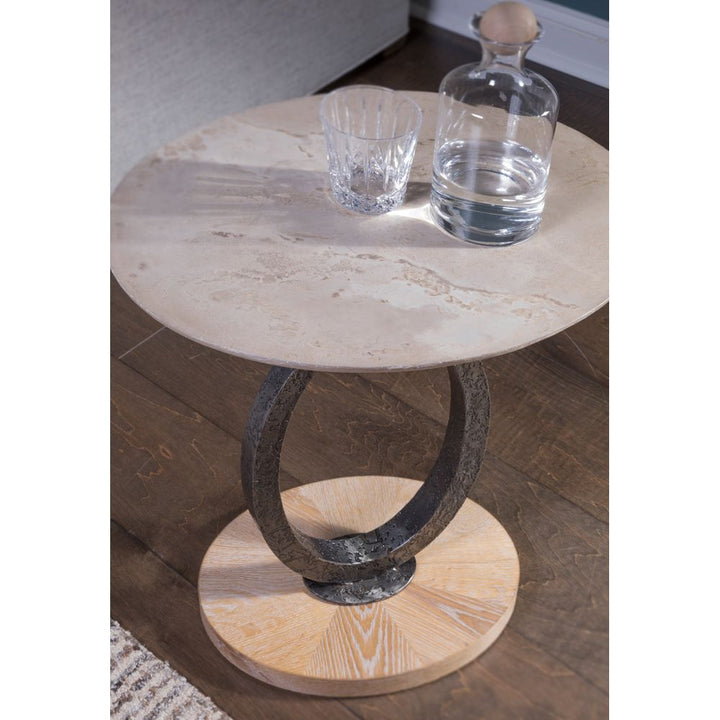 Side Tables Clement Oval Spot Table - Antique Aged White