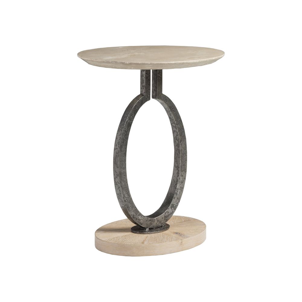 Side Tables Clement Oval Spot Table - Antique Aged White