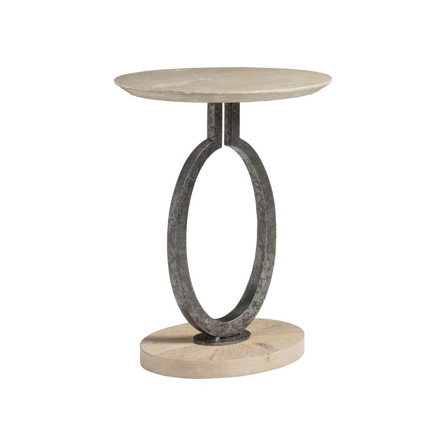 Side Tables Clement Oval Spot Table - Antique Aged White