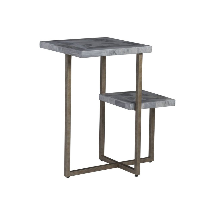 Side Tables Salvo Rectangular Tier Spot Table - Aged Antique Silver