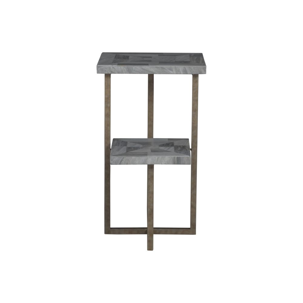 Salvo Rectangular Tier Spot Table - Aged Antique Silver