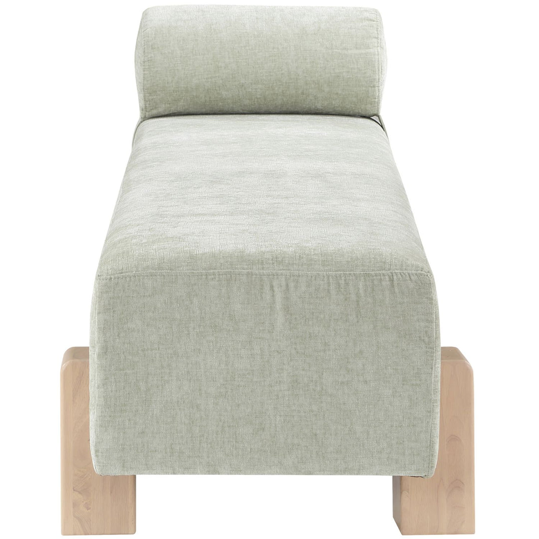 Edison Chenille Fabric Upholstered Bench — Mint Green / Natural