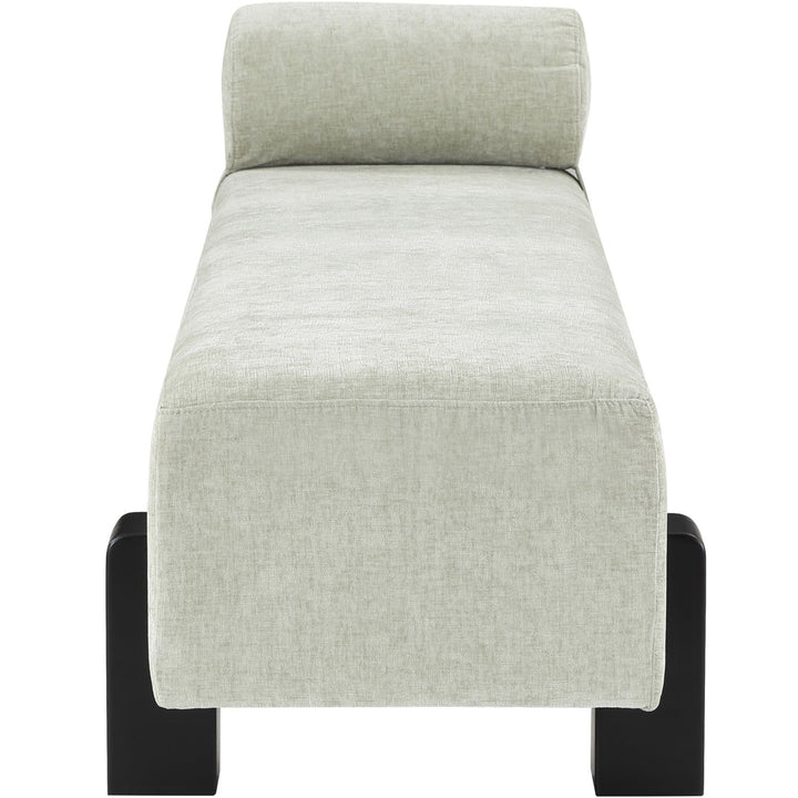 Edison Chenille Fabric Upholstered Bench — Mint Green / Black
