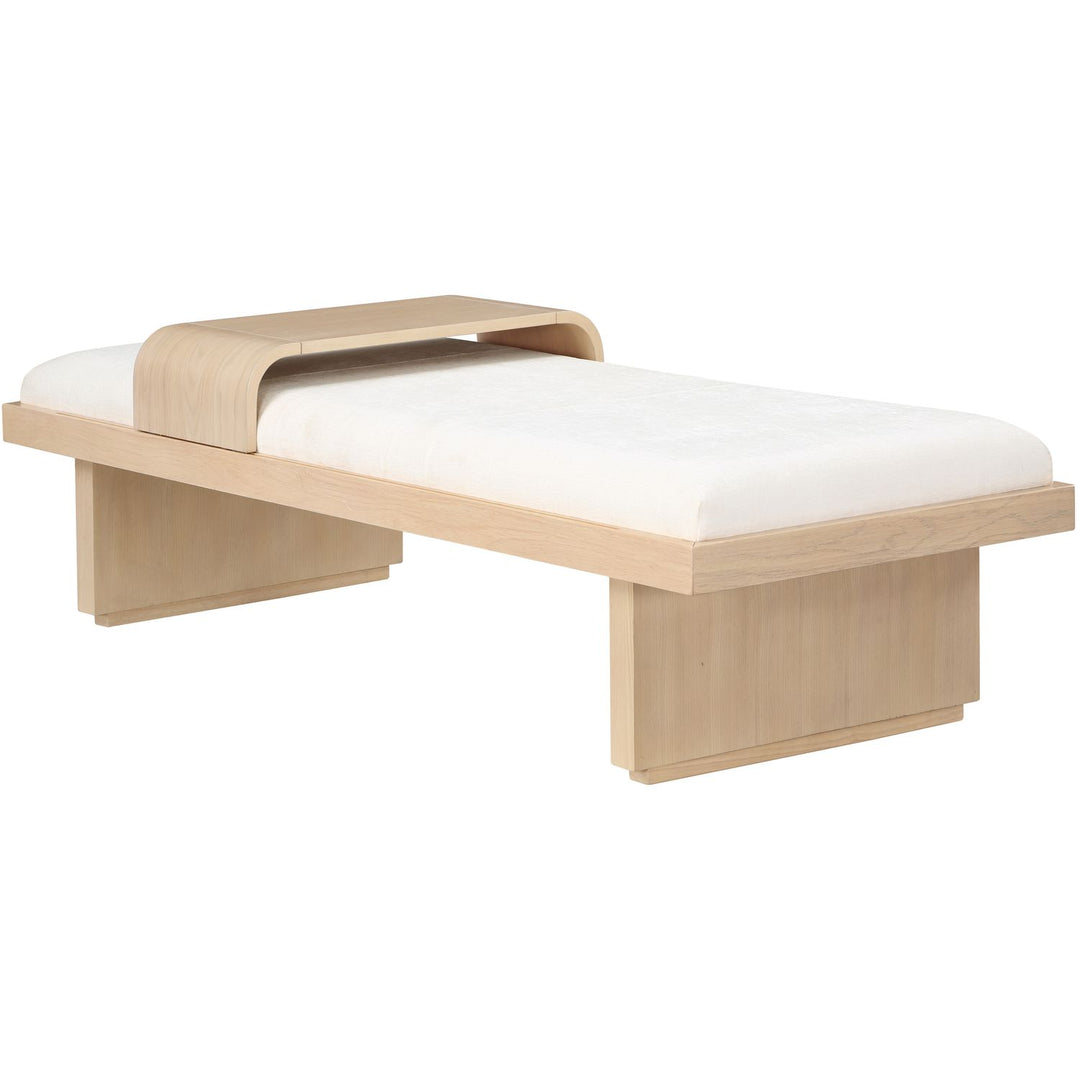 Arlington Chenille Fabric Upholstered Bench — Cream / Natural