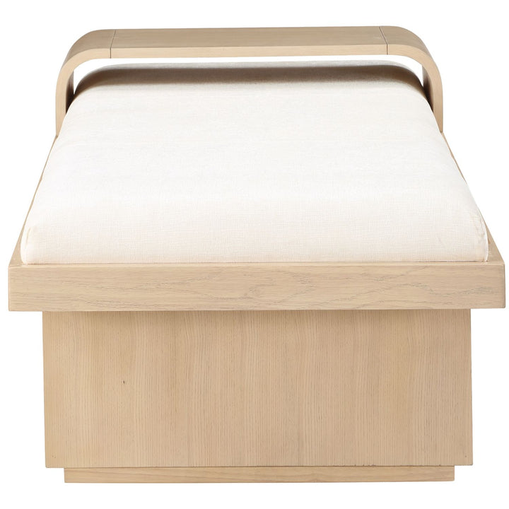 Arlington Chenille Fabric Upholstered Bench — Cream / Natural