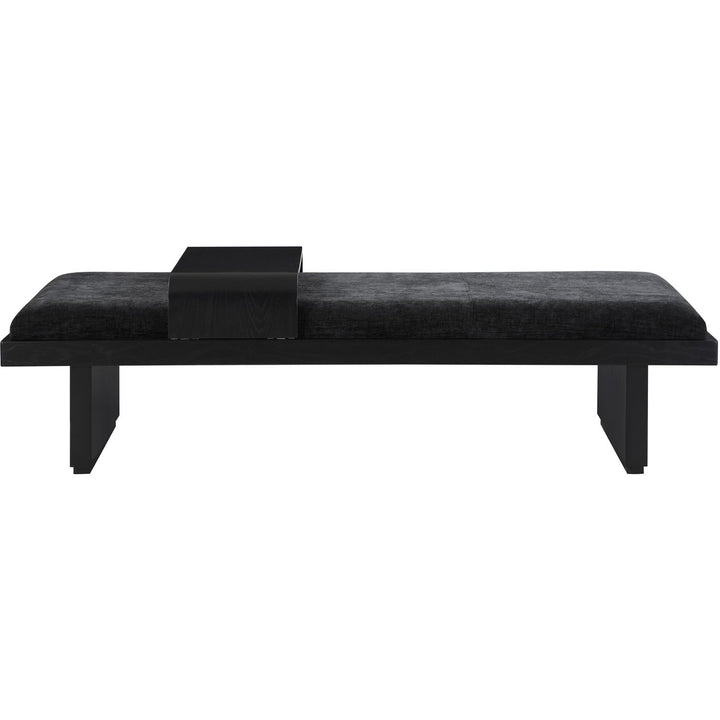 Arlington Chenille Fabric Upholstered Bench — Black / Black