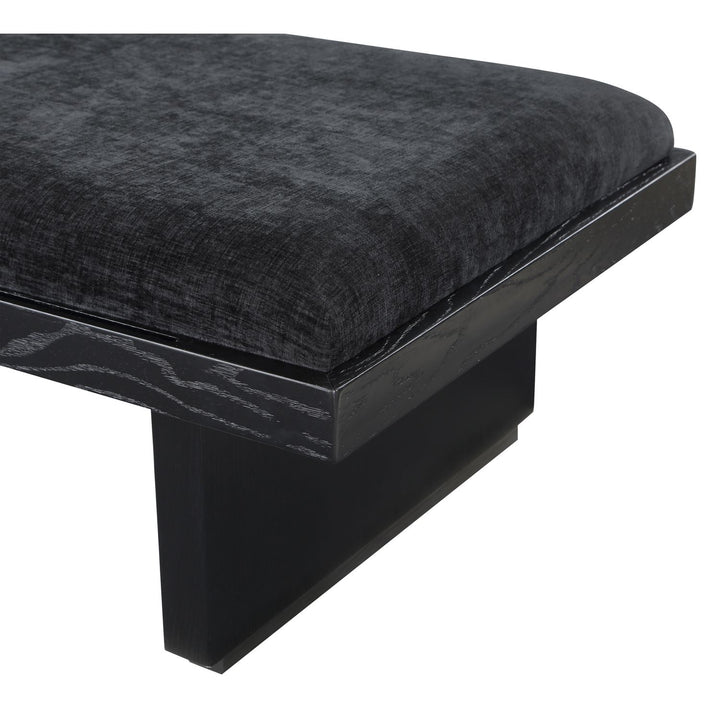Arlington Chenille Fabric Upholstered Bench — Black / Black