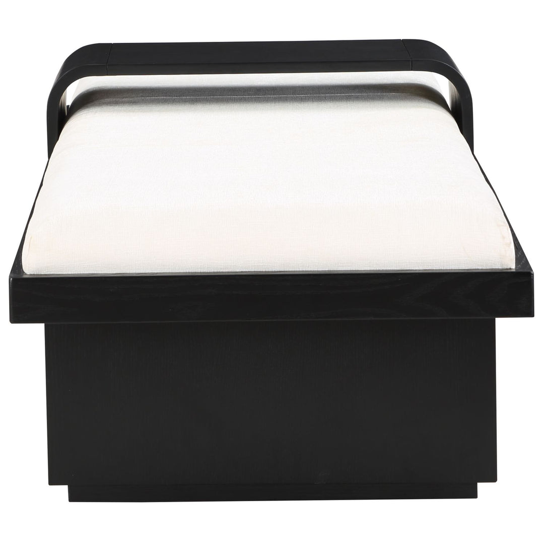 Arlington Chenille Fabric Upholstered Bench — Cream / Black