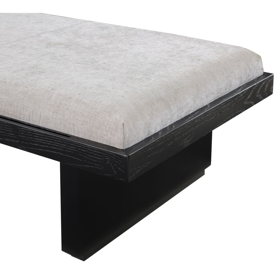 Arlington Chenille Fabric Upholstered Bench — Grey / Black