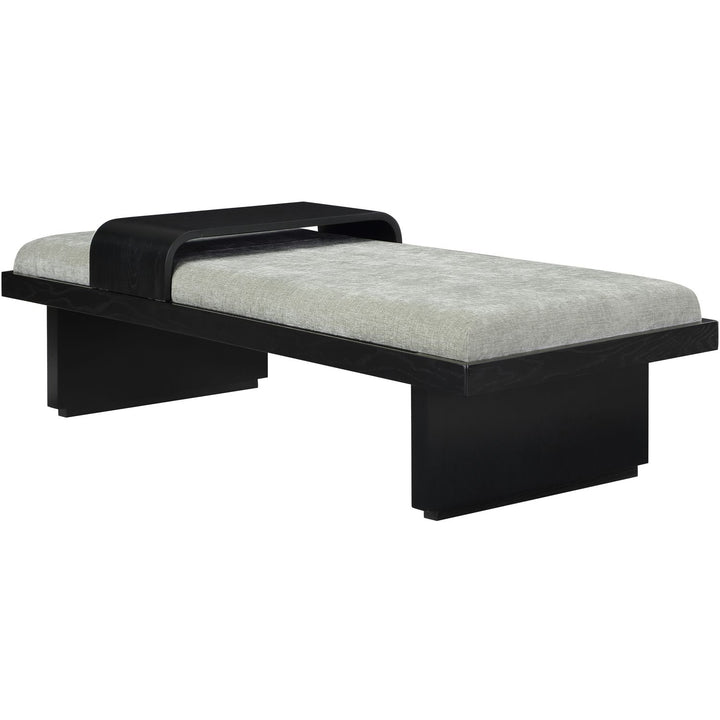 Arlington Chenille Fabric Upholstered Bench — Mint Green / Black