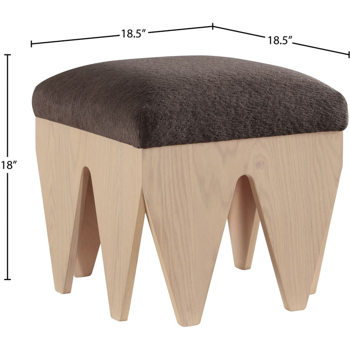 Altair Velour Fur Fabric Upholstered Bench — Brown / Natural