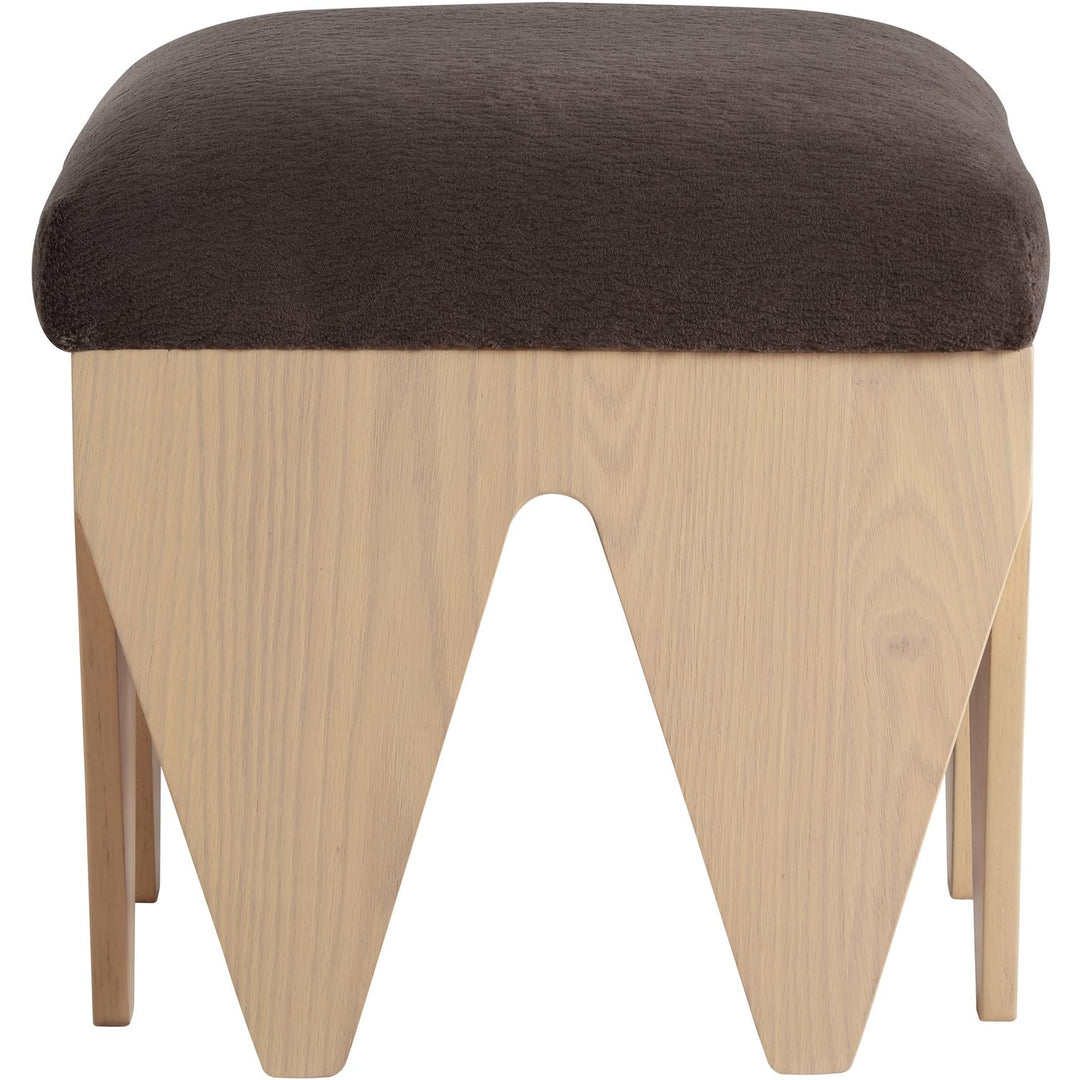 Altair Velour Fur Fabric Upholstered Bench — Brown / Natural