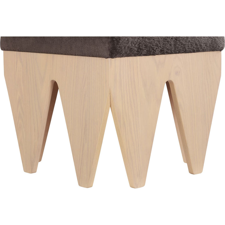 Altair Velour Fur Fabric Upholstered Bench — Brown / Natural