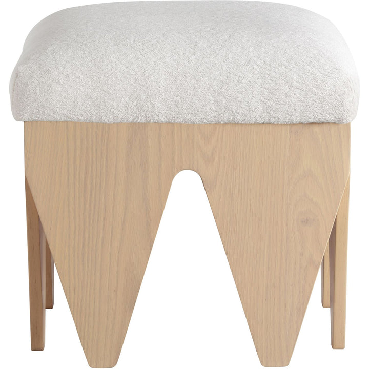 Altair Velour Fur Fabric Upholstered Bench — Cream / Natural