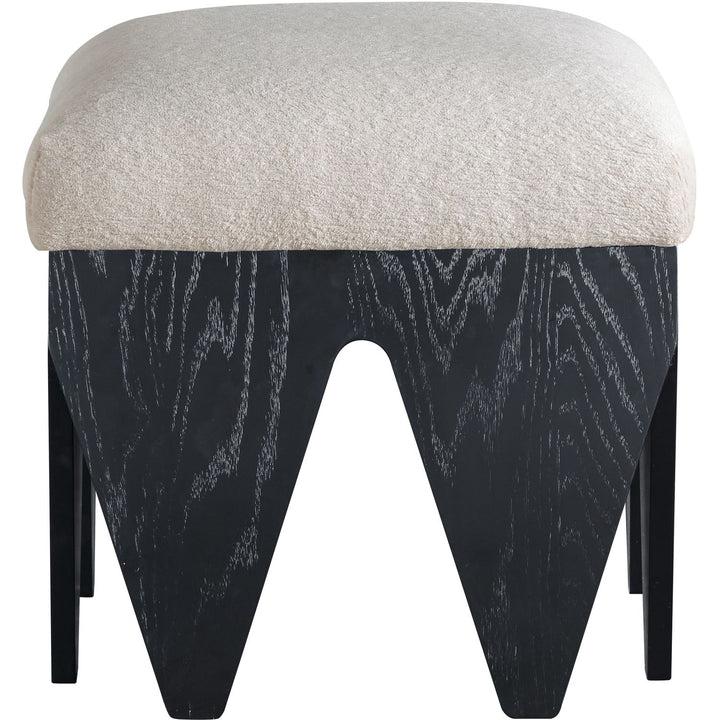 Altair Velour Fur Fabric Upholstered Bench — Beige / Black