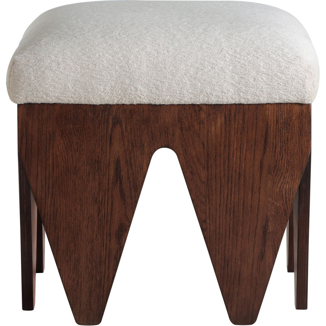 Altair Velour Fur Fabric Upholstered Bench — Beige / Brown