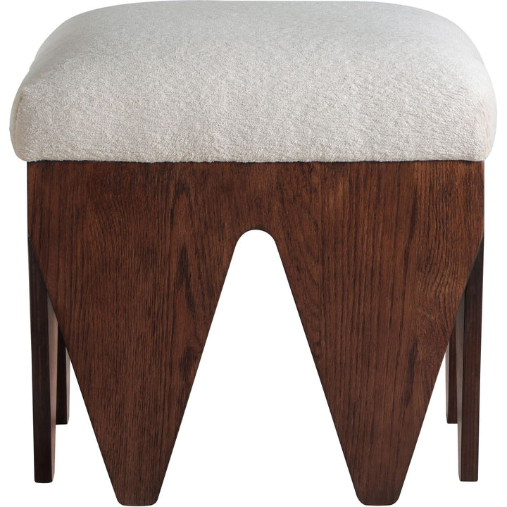 Altair Velour Fur Fabric Upholstered Bench — Beige / Brown